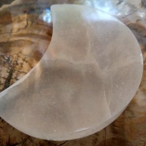 4" Selenite Crescent Moon Charging Disc